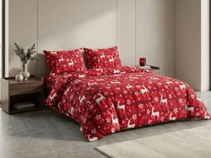 Mikroplyšové povlečení VELVET CHRISTMAS červené
