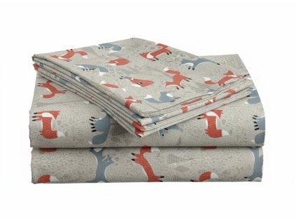 Bavlněné prostěradlo FOXIVA šedé 110x160 cm do dětské postýlky