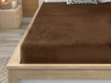 Prostěradlo mikroplyš SOFT 160x200 cm hnědé pro dvoulůžko