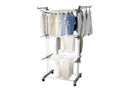 Sušák na prádlo DRYMAX bílý 75x126 cm skládací s kolečky