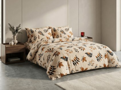 Mikroplyšové povlečení AUTUMNA krémové