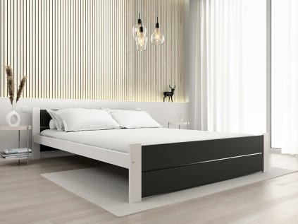 Velká postel IKAROS DOUBLE 180 x 200 cm, antracit/bílá pro maximální pohodlí
