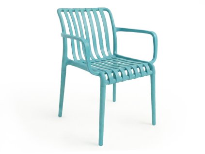 Plastová židle TREGO s područkami modrá pro venkovní i vnitřní použití