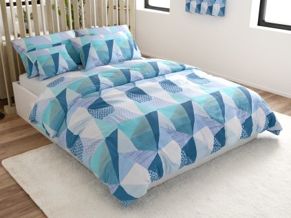 Povlečení z mikrovlákna NARKEL barevné – moderní geometrický vzor