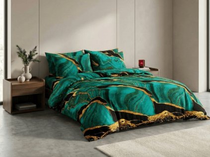 Mikroplyšové povlečení TARELI tyrkysové