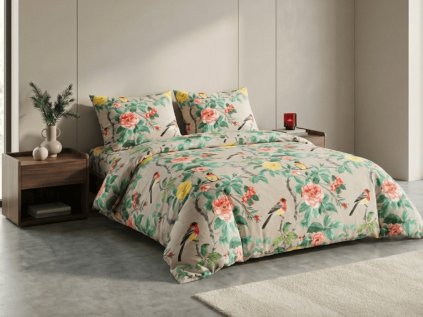 Mikroplyšové povlečení PETALIA béžové