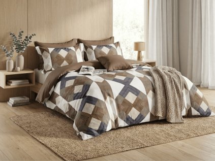 Mikroflanelové povlečení ZAVARI hnědé