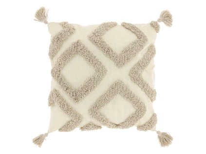 Dekorační polštářek CRUZ 45x45 cm v šedé barvě s třásněmi