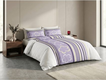 Květinové bavlněné povlečení KELOPA fialové do každé ložnice