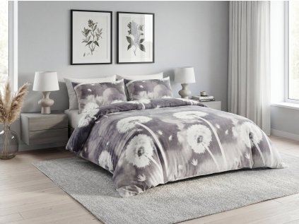 Mikroplyšové povlečení DANDORIA šedé