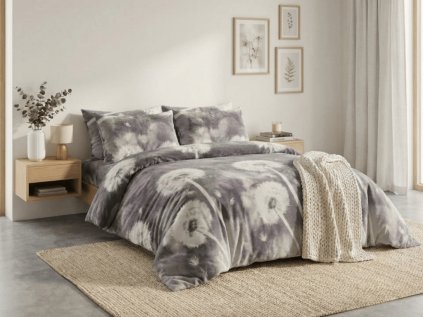 Mikroplyšové povlečení DANDORIA šedé