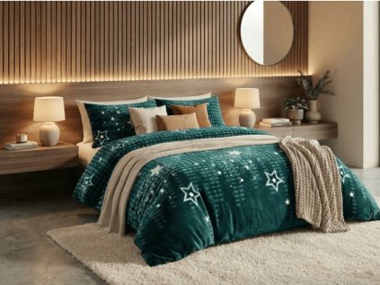 Mikroplyšové povlečení SKYLINO zelené