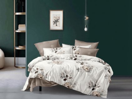 Elegantní povlečení DUO SENSE CARMELIA s tlumeným florálním vzorem