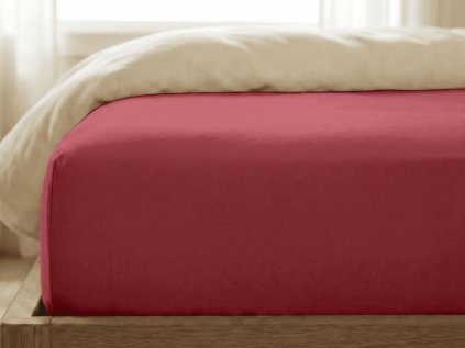 Červené jersey prostěradlo s lycrou 90x200 cm – výrazný doplněk ložnice