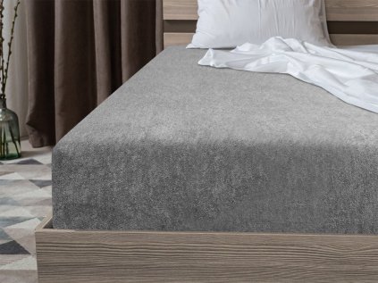 Froté prostěradlo EXCLUSIVE šedé 90 x 200 cm na jednolůžko