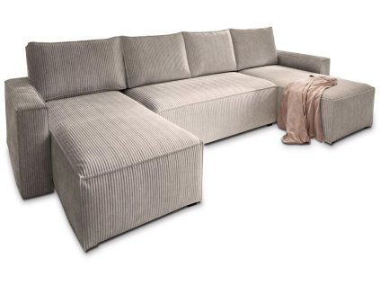 Luxusní béžová sedací souprava do U COSARO 295x140 cm pro moderní interiér