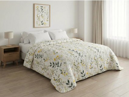 Přehoz na postel CITRUS GARDEN bílý s listy