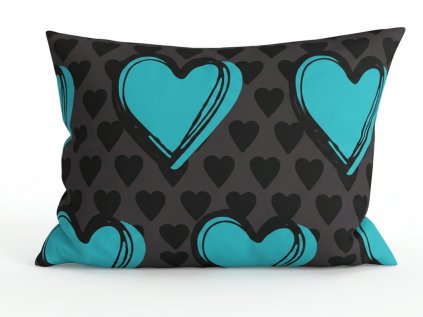 Povlak na polštář z mikrovlákna KASUGA 70x90 cm, tyrkysový s moderním vzorem