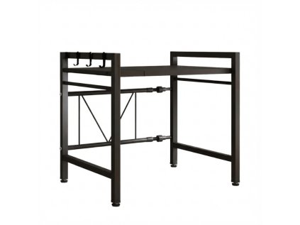 Kuchyňský regál nad mikrovlnku GALAN teleskopický, černý – praktické řešení do kuchyně