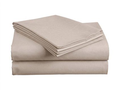 Bavlněné prostěradlo BASIC 200x220 cm světle hnědé – extra jemné a prodyšné