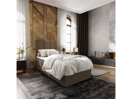 Čalouněná postel boxspring MERALIS 90x200 cm hnědá – moderní elegance