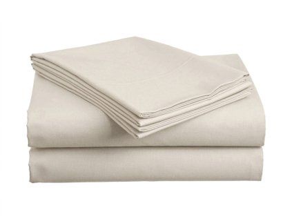 Bavlněné prostěradlo BASIC 200x220 cm světle béžové – extra jemné a prodyšné