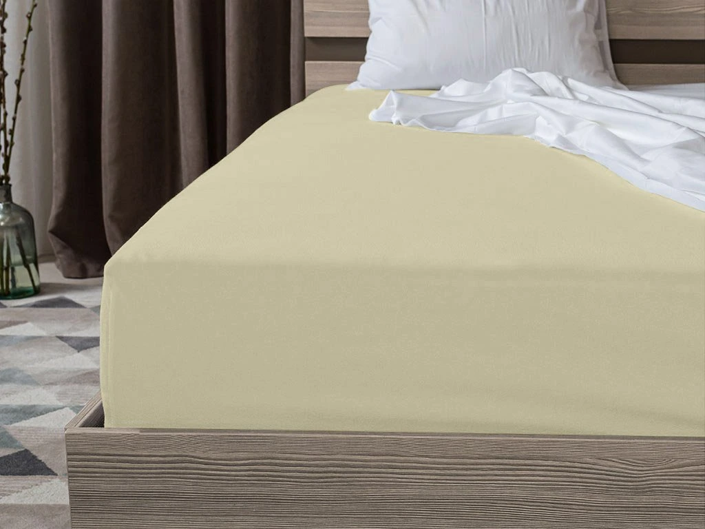 Jersey prostěradlo HIGHFIT krémové 90 x 200 cm