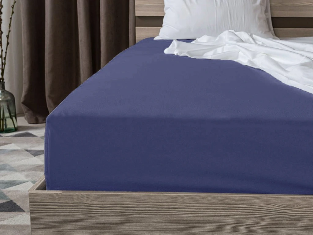 Jersey prostěradlo HIGHFIT tmavě modré 180 x 200 cm