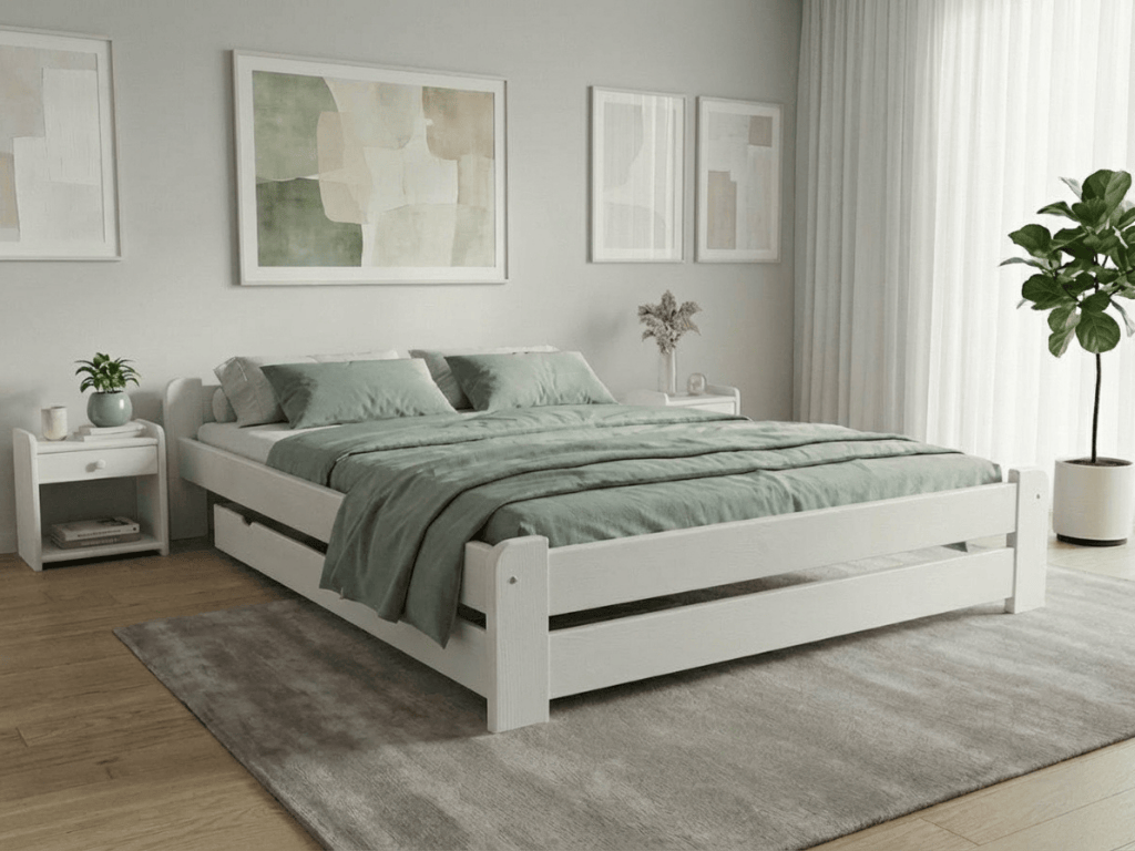 Postel Emily 140 x 200 cm, bílá Rošt: Bez roštu, Matrace: Bez matrace