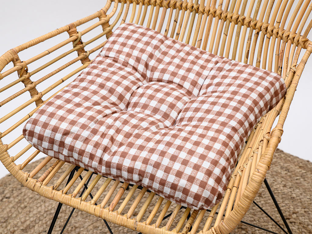 Podsedák na židli Soft kostička hnědý, 39x36 cm, kuchyňský podsedák na židli