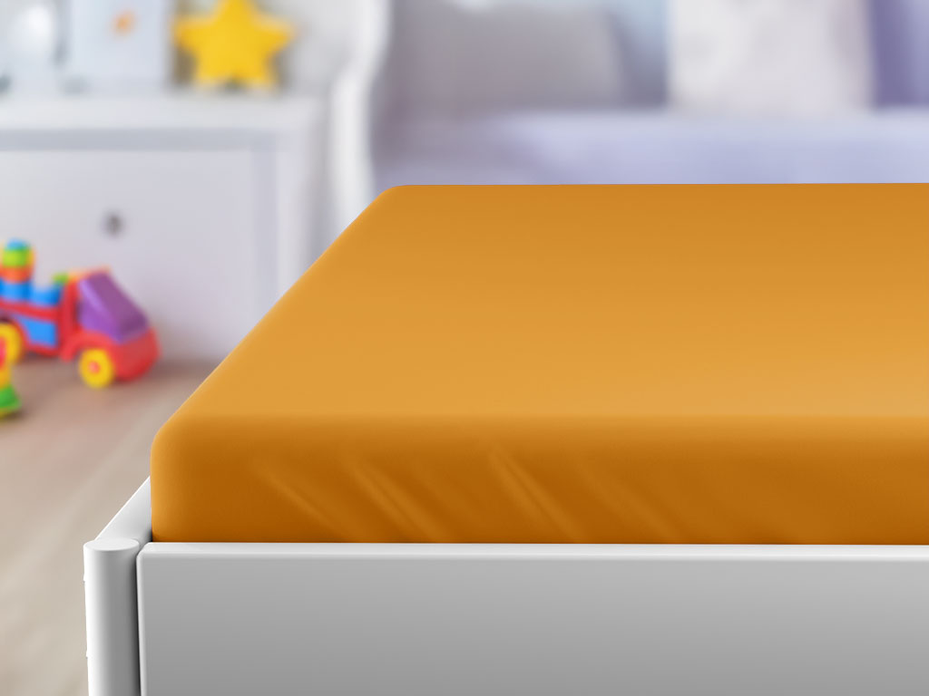 Jersey prostěradlo do dětské postýlky meruňková 60 x 120 cm