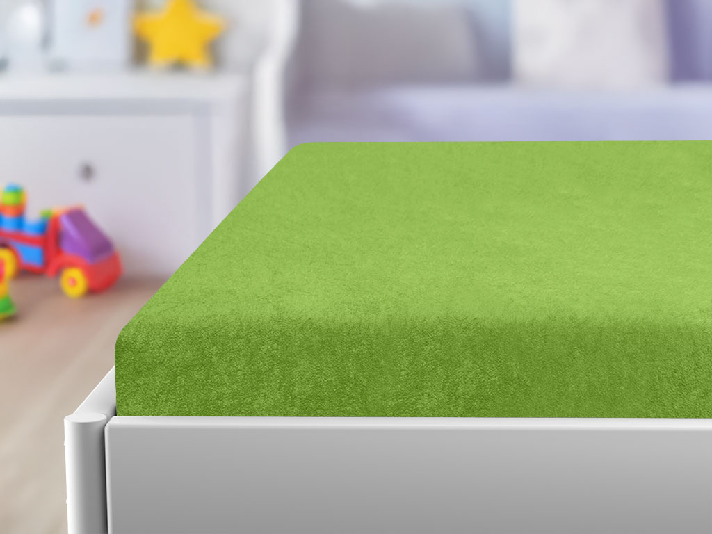 Froté prostěradlo do dětské postýlky zelené 60x120 cm