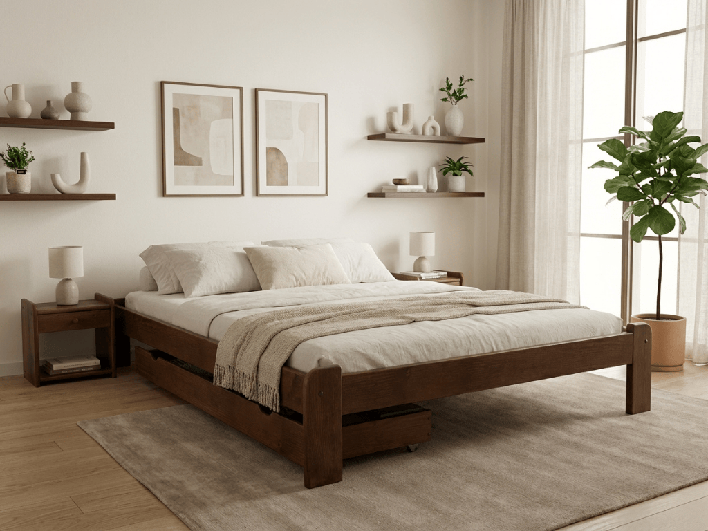 Postel ADA 180 x 200 cm, dub Rošt: S laťkovým roštem, Matrace: Matrace Deluxe 10 cm