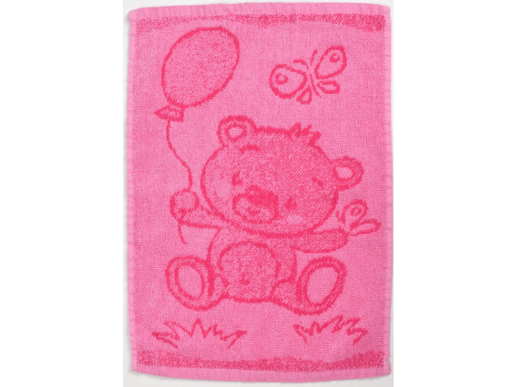 Dětský ručník BEBÉ medvídek růžový 30x50 cm