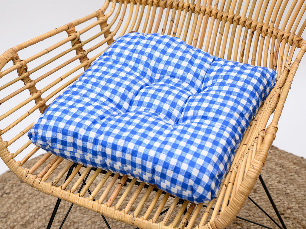 Podsedák na židli Soft kostička modrý, 39x36 cm, kuchyňský podsedák na židli