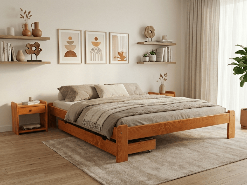 Postel ADA 160 x 200 cm, olše Rošt: Bez roštu, Matrace: Matrace Somnia 18 cm