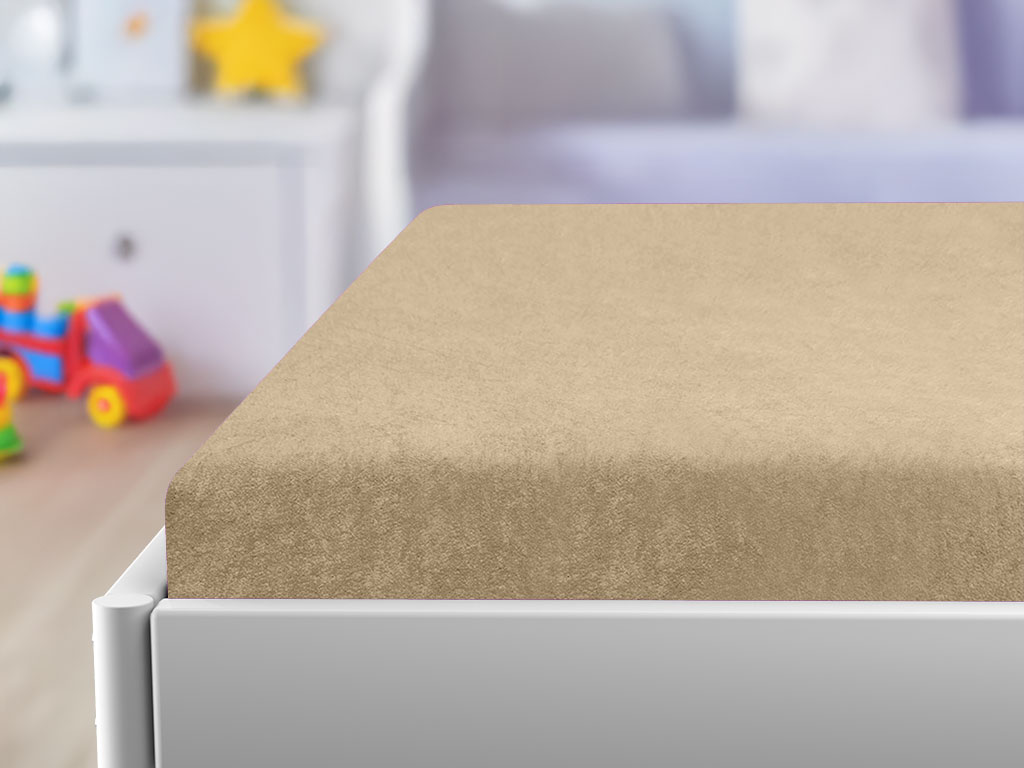 Froté prostěradlo do dětské postýlky cappuccino 60x120 cm