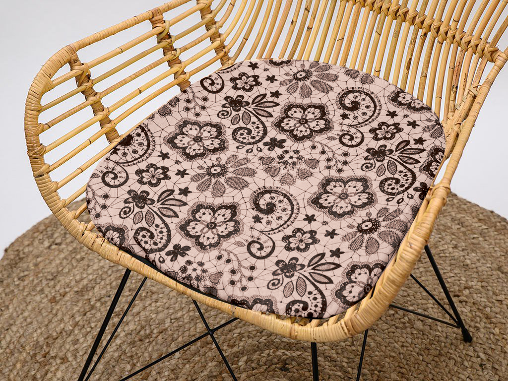 Podsedák na židli Standard Flower béžový, 39x36 cm, kuchyňský podsedák na židli
