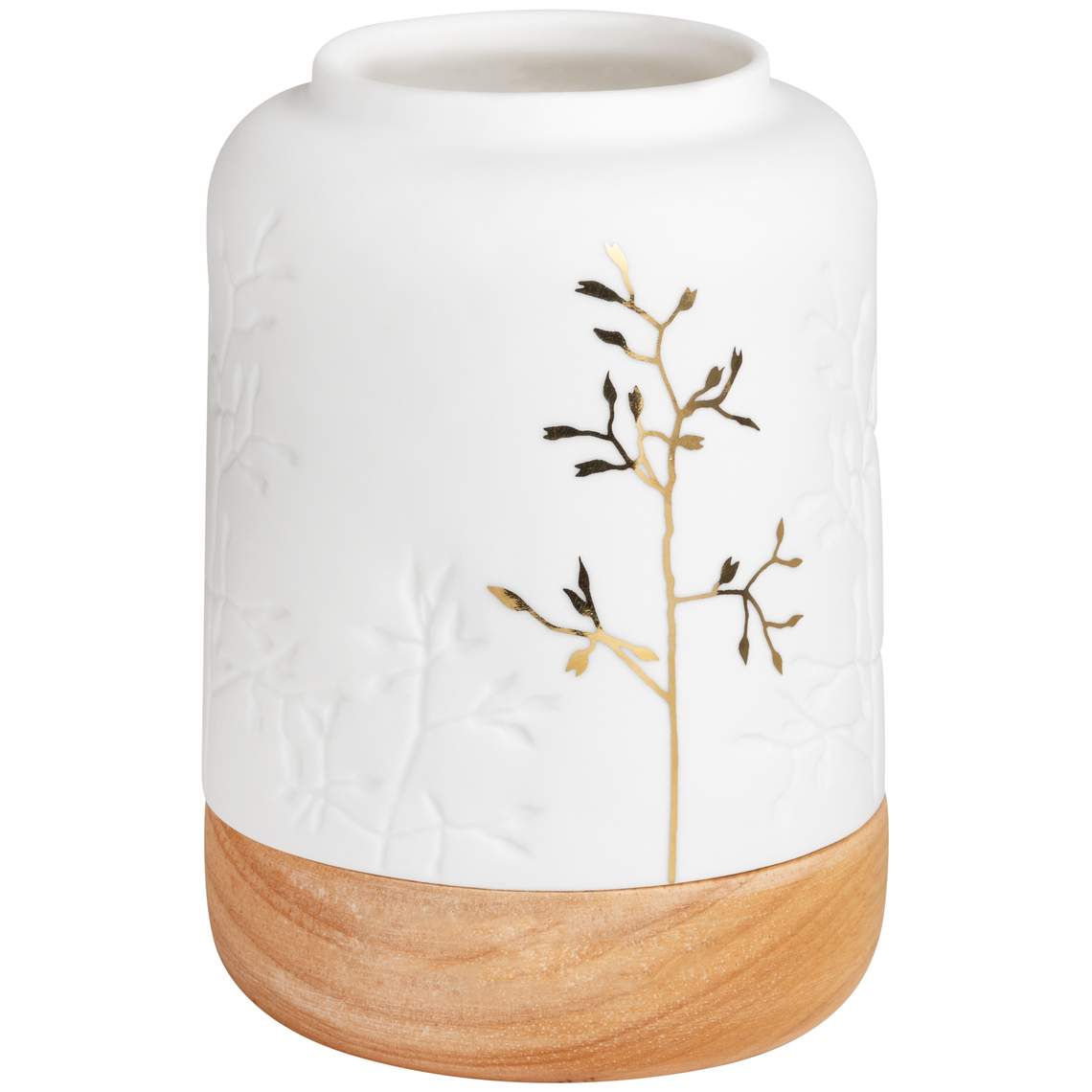 Bílý porcelánový svícen GOLD TWIG