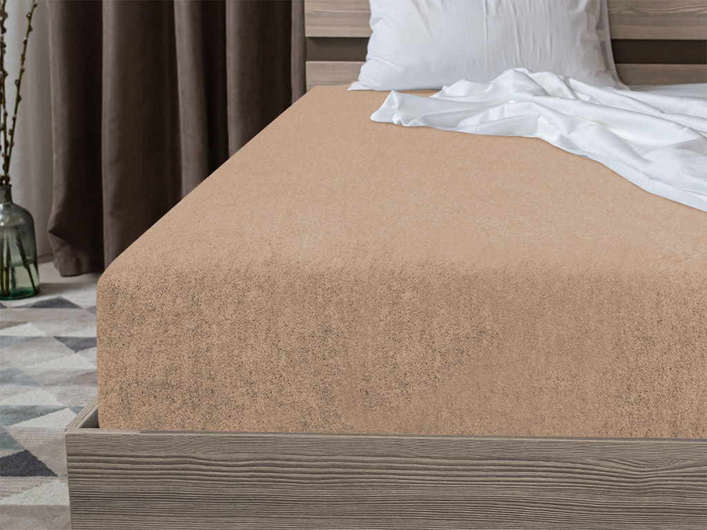 Froté prostěradlo EXCLUSIVE světle hnědé 180 x 200 cm