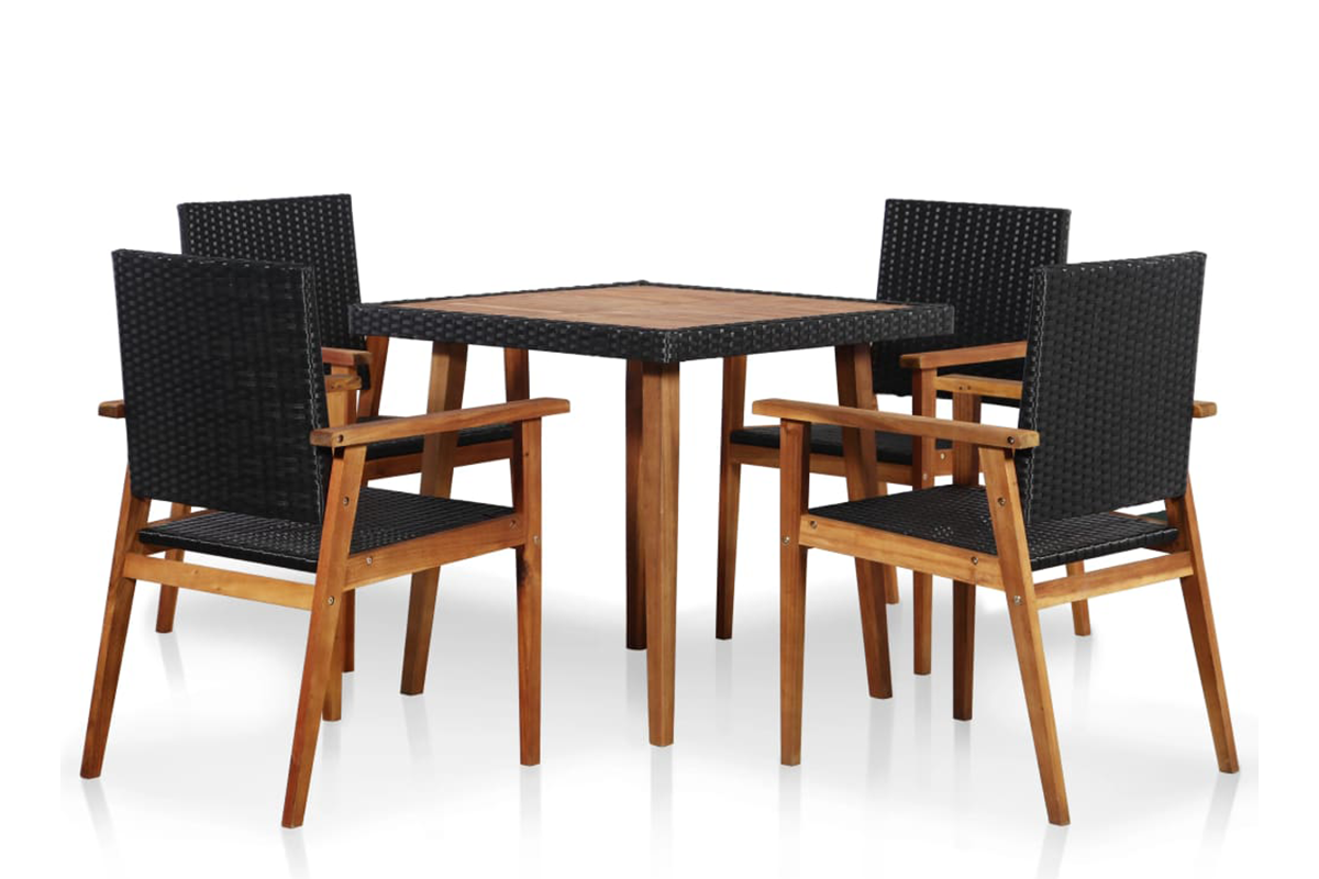 Hnědý ratanový zahradní set TRIVALIS