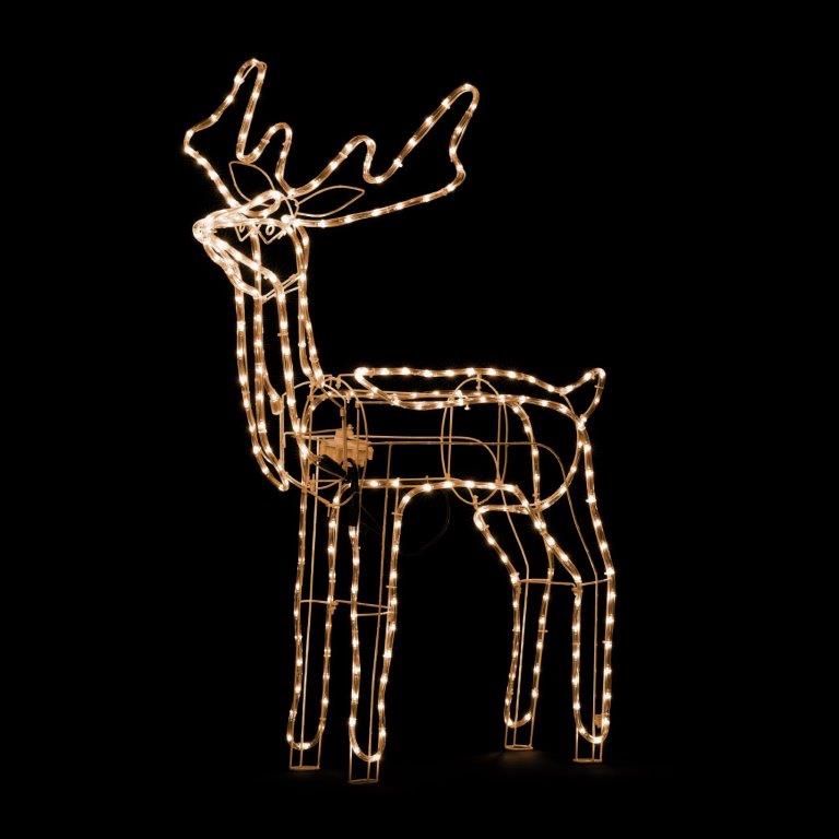Levně Žlutý LED svítící sob MEDIUM, 90 cm