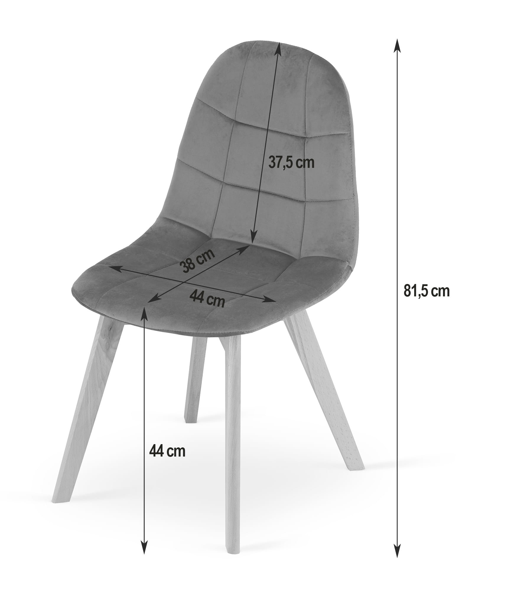 Černá sametová jídelní židle BORA (obrázek 5)
