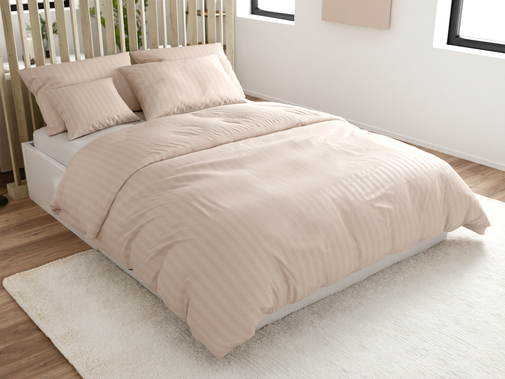 Hotelové povlečení z mikrovlákna JASMINE šampaň - proužek 2 cm Rozměr povlečení: 70 x 90 cm | 140 x 200 cm