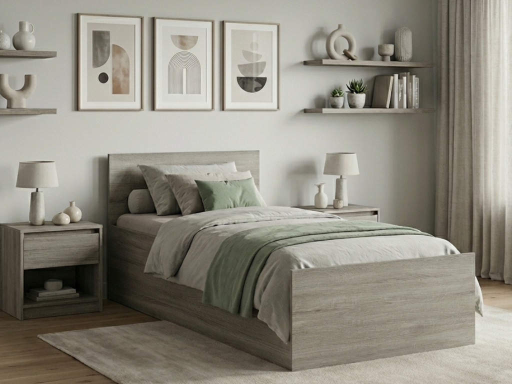 Postel SOFIA 90 x 200 cm, dub lanýž Rošt: Bez roštu, Matrace: Bez matrace