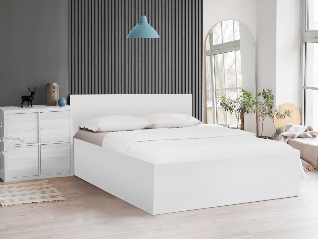 Postel SOFIA 180 x 200 cm, bílá Rošt: S laťkovým roštem, Matrace: Matrace Deluxe 10 cm (obrázek 4)
