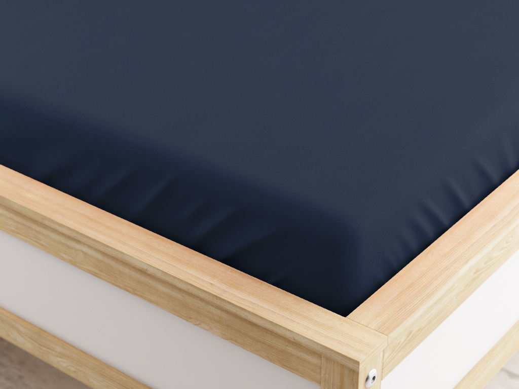 Napínací prostěradlo z mikrovlákna tmavě modré 160 x 200 cm