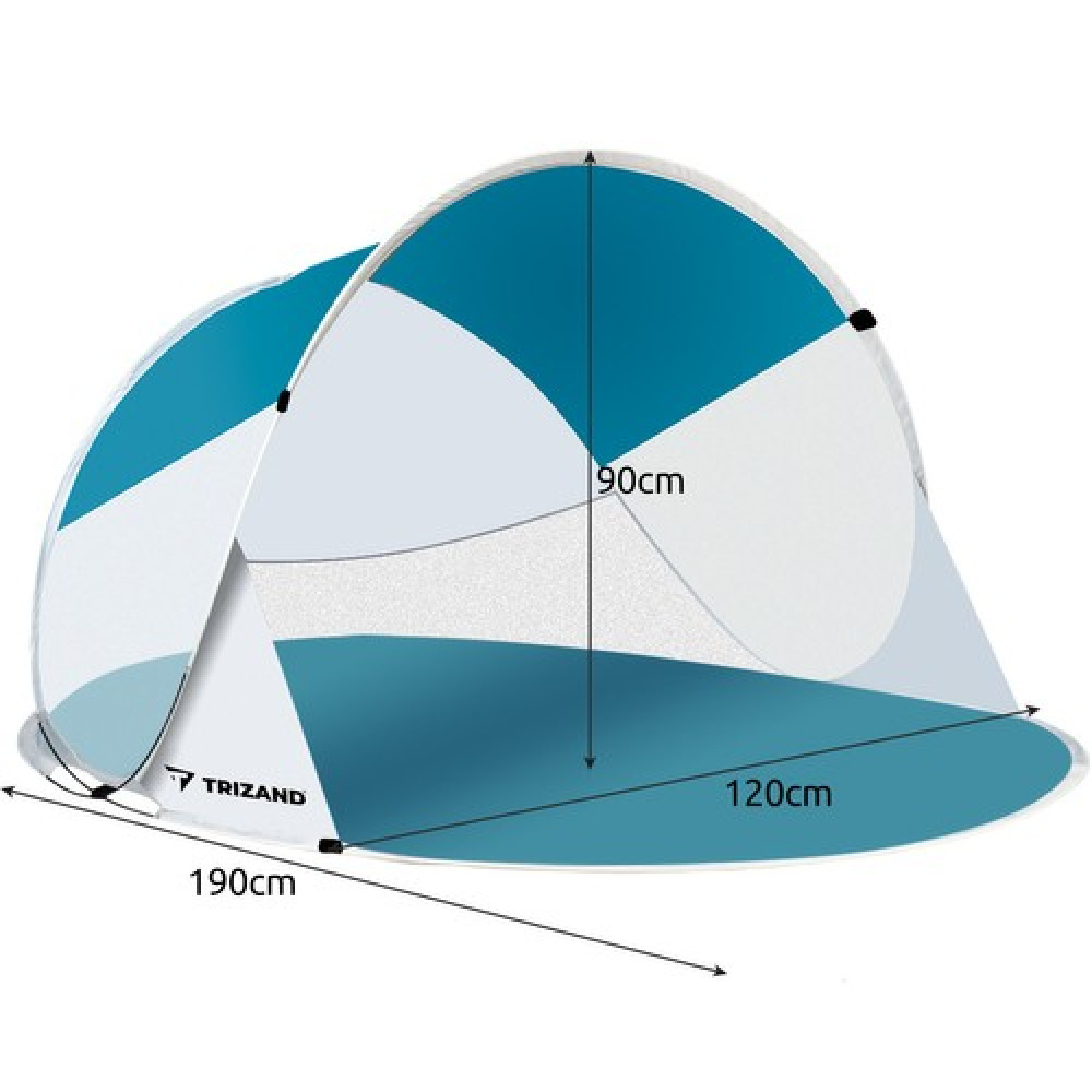 Plážový stan SUNSHADE 120x190 cm, modro-bílý (obrázek 7)