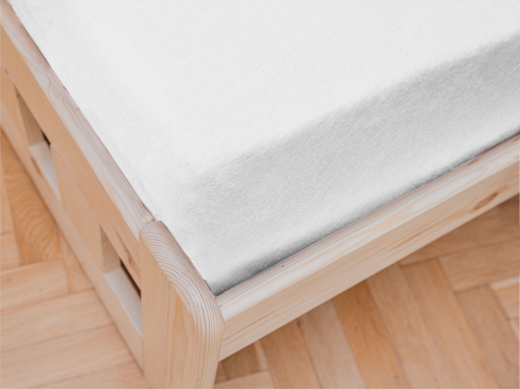 Jersey prostěradlo do dětské postýlky bílé 70 x 140 cm (obrázek 3)