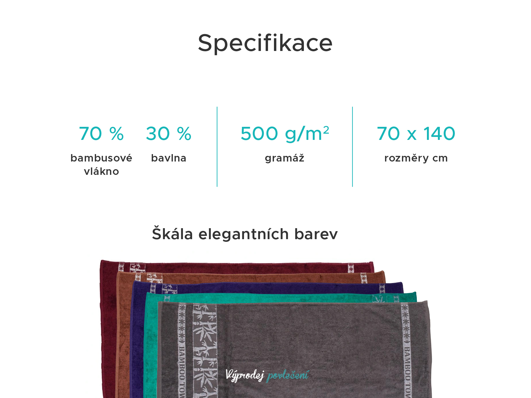2x osuška BAMBOO 70x140 cm hnědá, 70% bambus | 30% bavlna (obrázek 6)